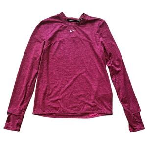 Nike Swift Element Dri-FIT UV Crew-Neck Pink Running Top Small